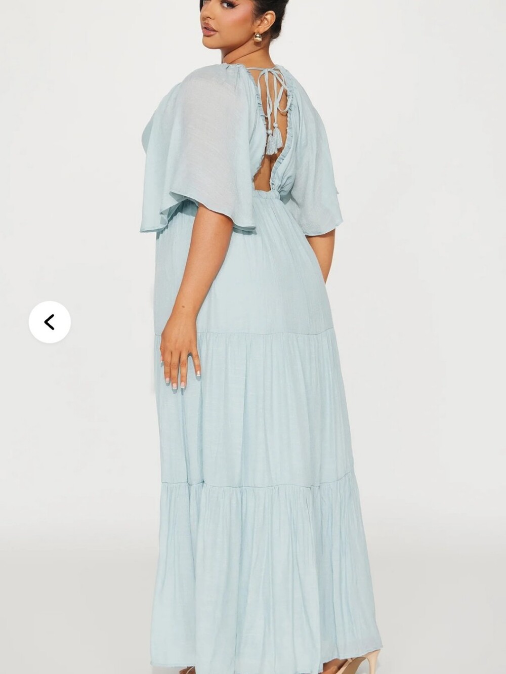 Fashion Nova Light Blue Tiered Maxi Dress